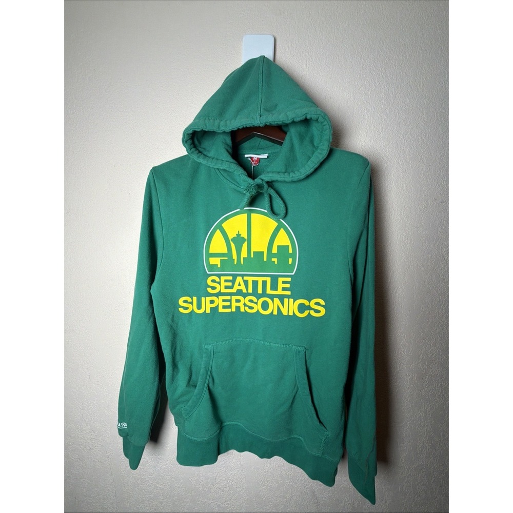 Mitchell & Ness Seattle Supersonics Green Hoodie Sweatshirt Mens Medium NBA